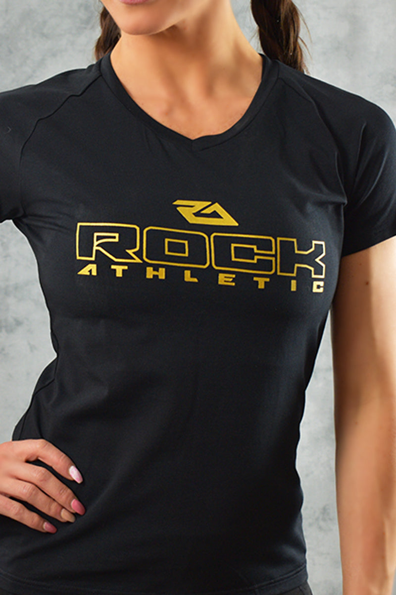 COOL COTTON V NECK T SHIRT - BLACK
