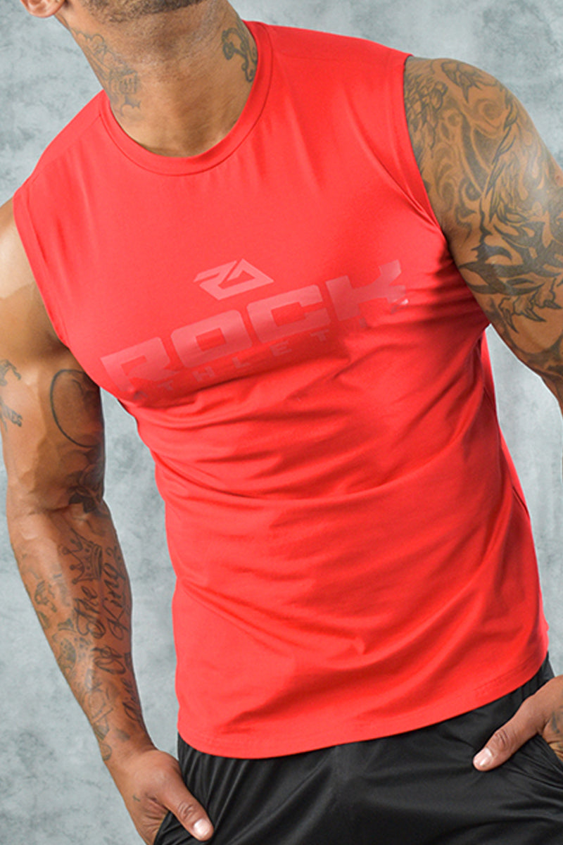 COOL COTTON SLEEVELESS T SHIRT - RED