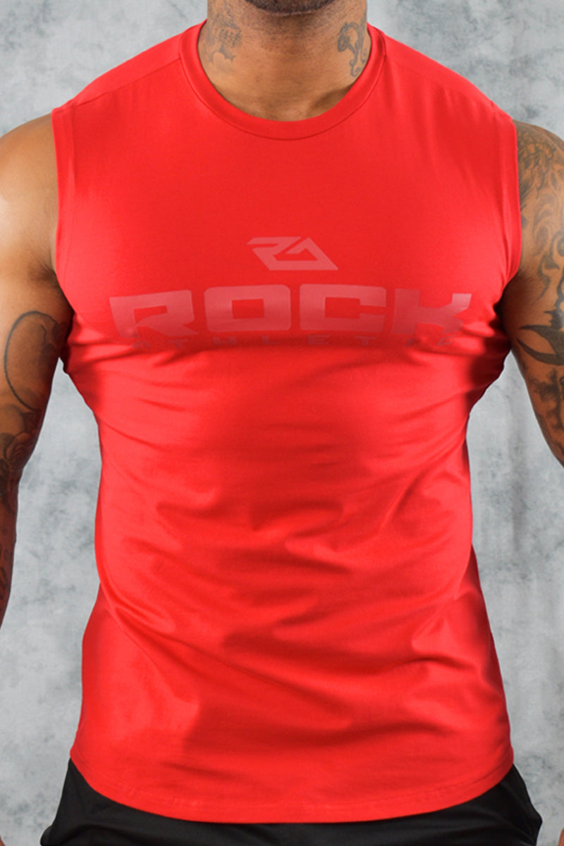 COOL COTTON SLEEVELESS T SHIRT - RED