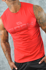 COOL COTTON SLEEVELESS T SHIRT - RED