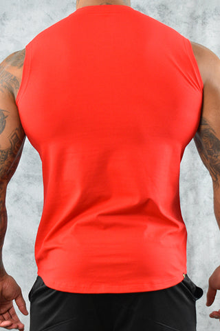 COOL COTTON SLEEVELESS T SHIRT - RED