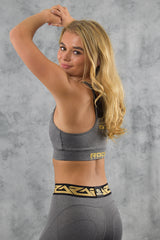 ROCK THIS CROP BRA - GREY