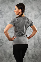 COOL COTTON V NECK T SHIRT - GREY